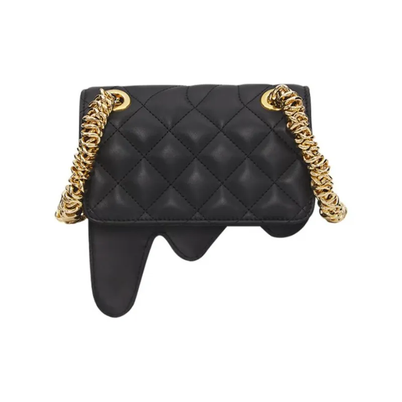 MOSCHINO Sheepskin Handbag Shoulder Bag Women's Black-1