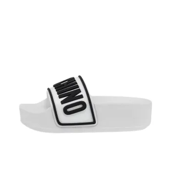 MOSCHINO Rubber Sole Slide Slippers Women's White
