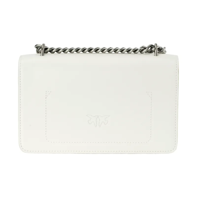 PINKO Leather Swallow Bag, Shoulder Bag, Crossbody Bag Women's White-2