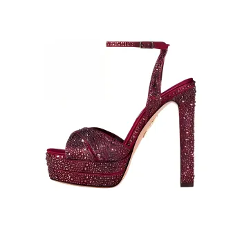 AQUAZZURA Divine Plateau 130mm Crystal-embellished Sandals