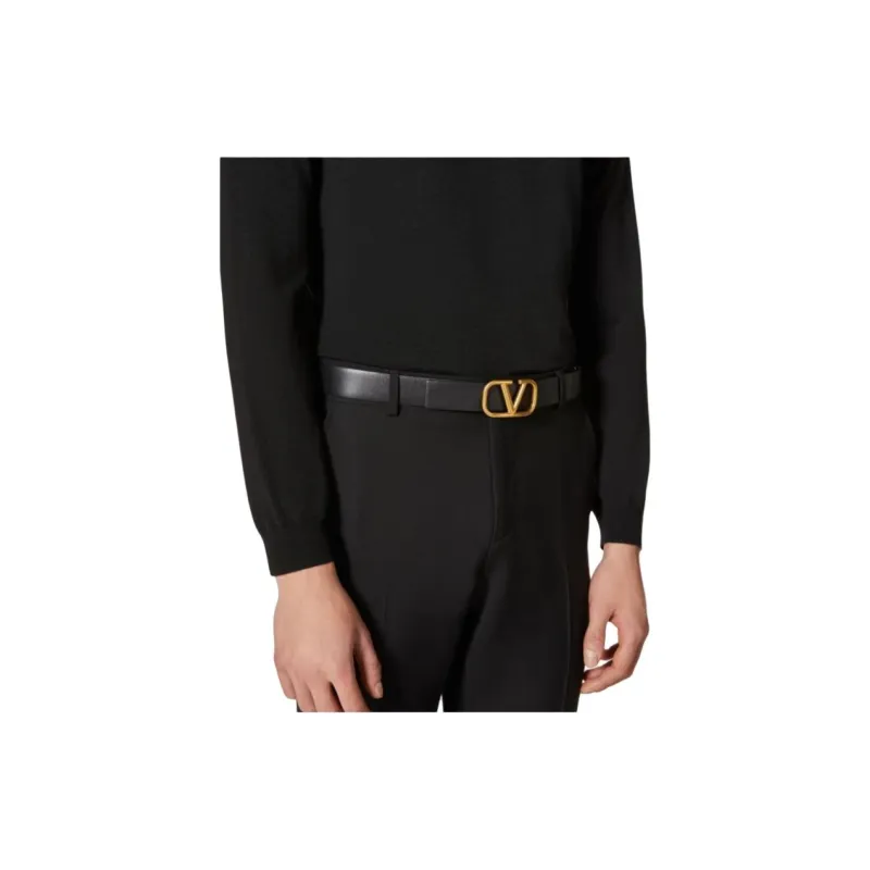Valentino Leather Belts Men Black-4