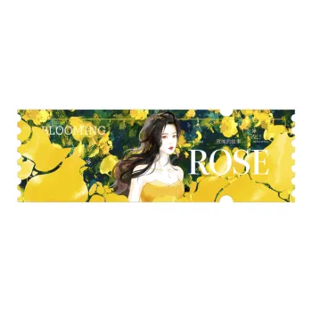 TENGXUNSHIPINCAOCHANGDI 'The Story Of Rose' Blossom Collection Commemorative Quicksand Ticket Stub Laser Tickets