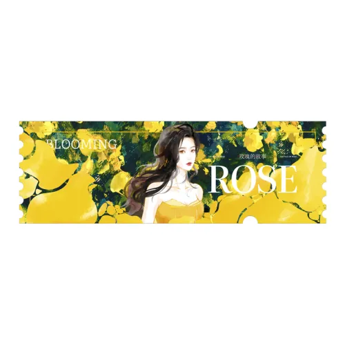 TENGXUNSHIPINCAOCHANGDI 'The Story Of Rose' Blossom Collection Commemorative Quicksand Ticket Stub Laser Tickets