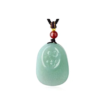 Lao Feng Xiang Hetian Jade Necklaces Green Jade Unisex