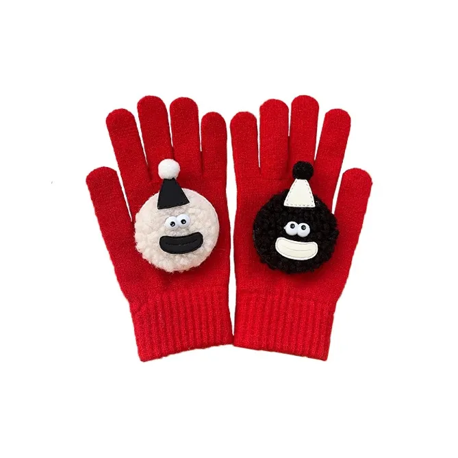 MUSTKOO Knitted Fabric Knit Gloves Women's-2