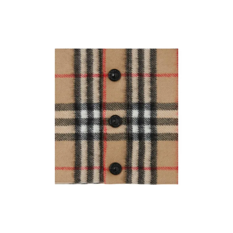 Burberry Checked Button-Up Scarves-4