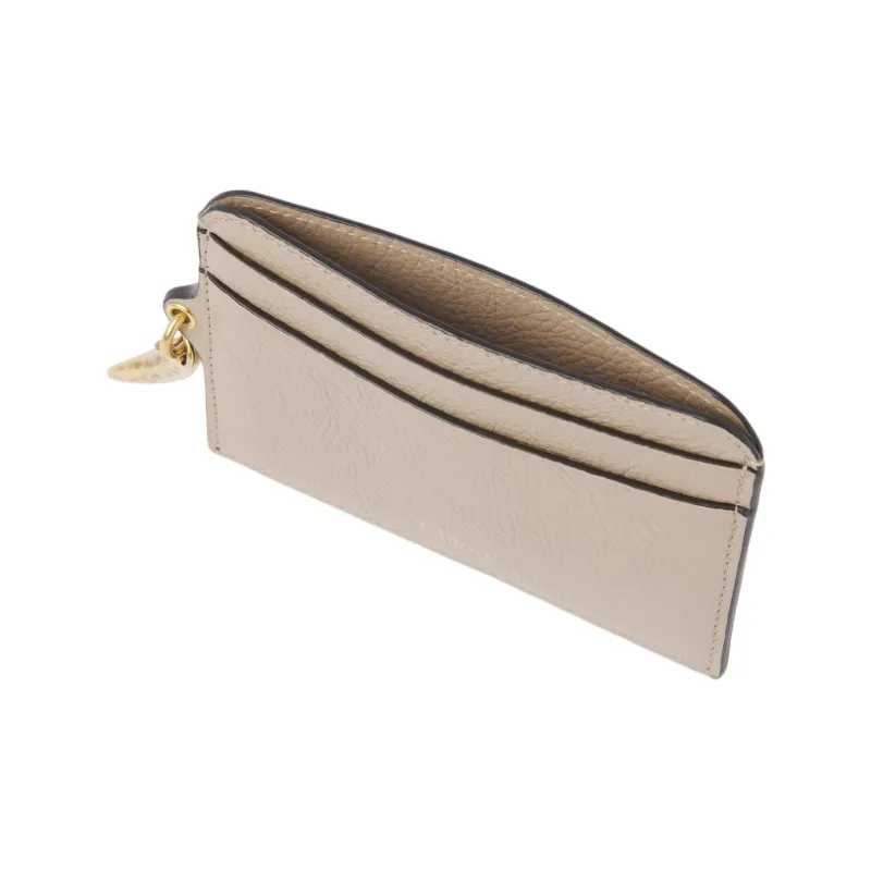 Chloe Grained Calfskin Card Holder Women's Brown-2