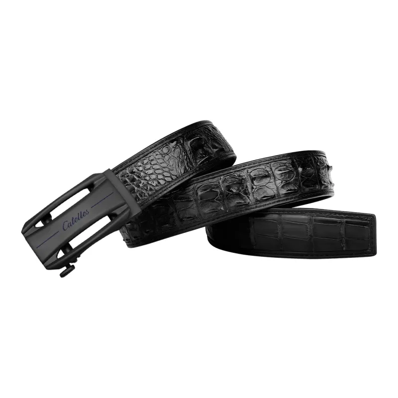 CATELLES Crocodile Leather Leather Belts Men's 3.5cm-3