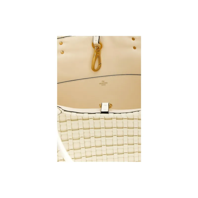 Valentino GARAVANI Lambskin Tote Bag Shopping Bag Handbag Women's White-3