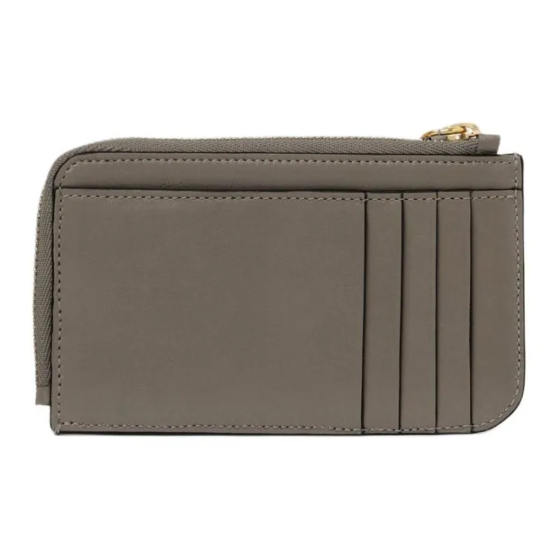 Chloe Alphabet Shiny Calfskin Wallet Women's Flannel Gray-2