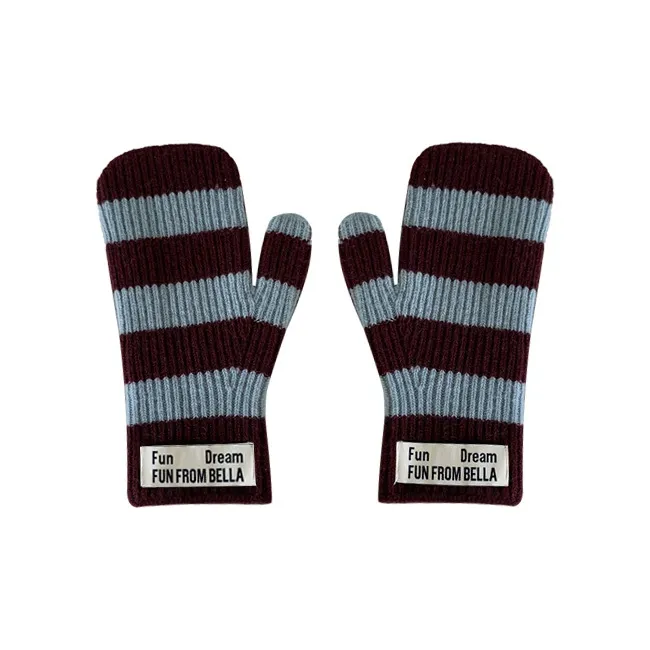 MUSTKOO Knitted Fabric Knit Gloves Women's-3
