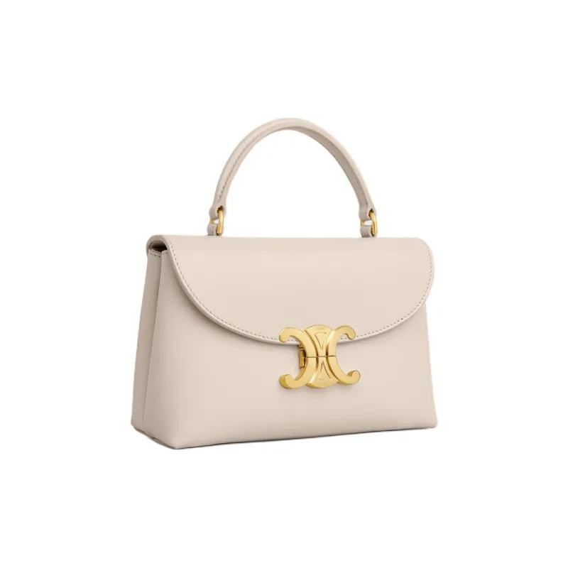 CELINE Cow Leather Shoulder Bag, Crossbody Bag, Handbag Women's Light Beige-1