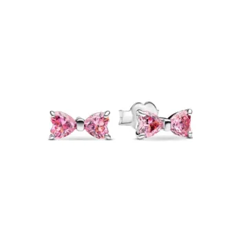 Pandora 925 Sterling Silver Stud Earrings Women's Pink