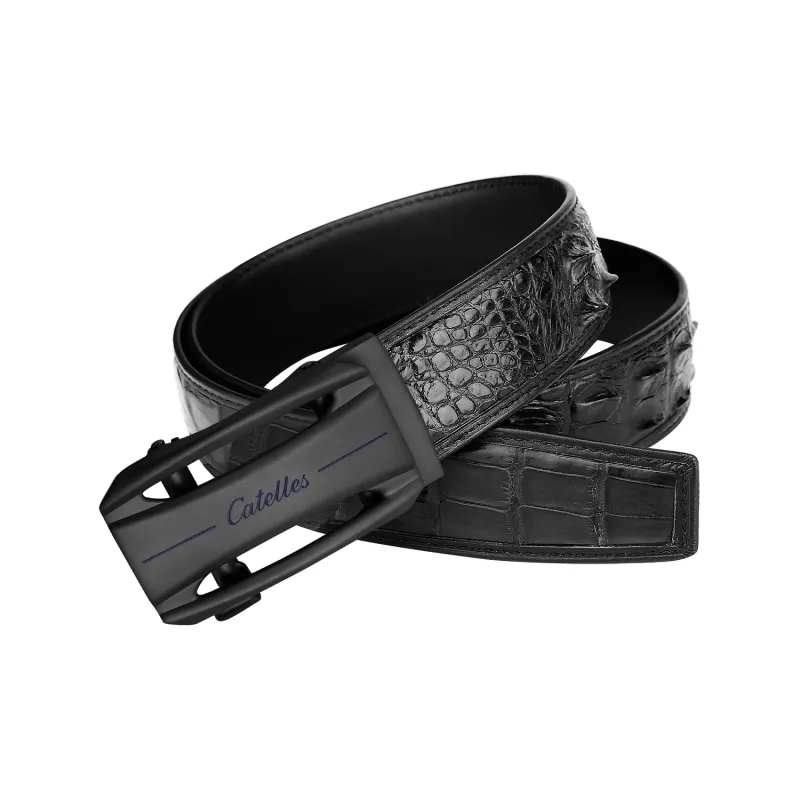 CATELLES Crocodile Leather Leather Belts Men's 3.5cm-2