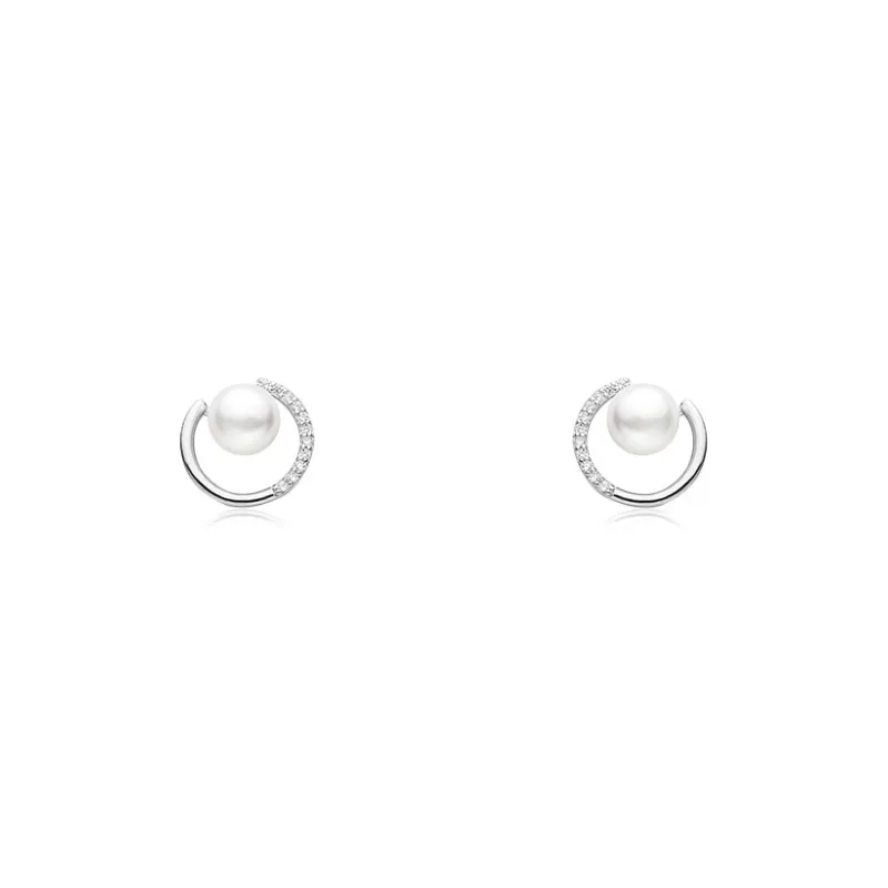 BHI Alloy Stud Earrings Women's Silver-0
