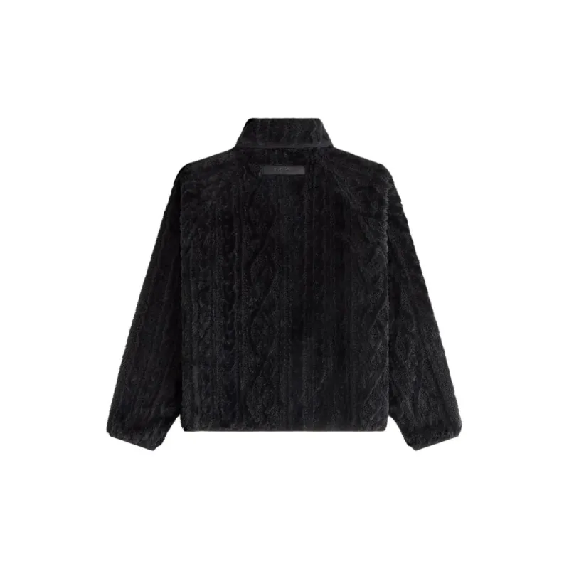 KITH FW24 Grayson Cable Sherpa Jacket Women's Black-1