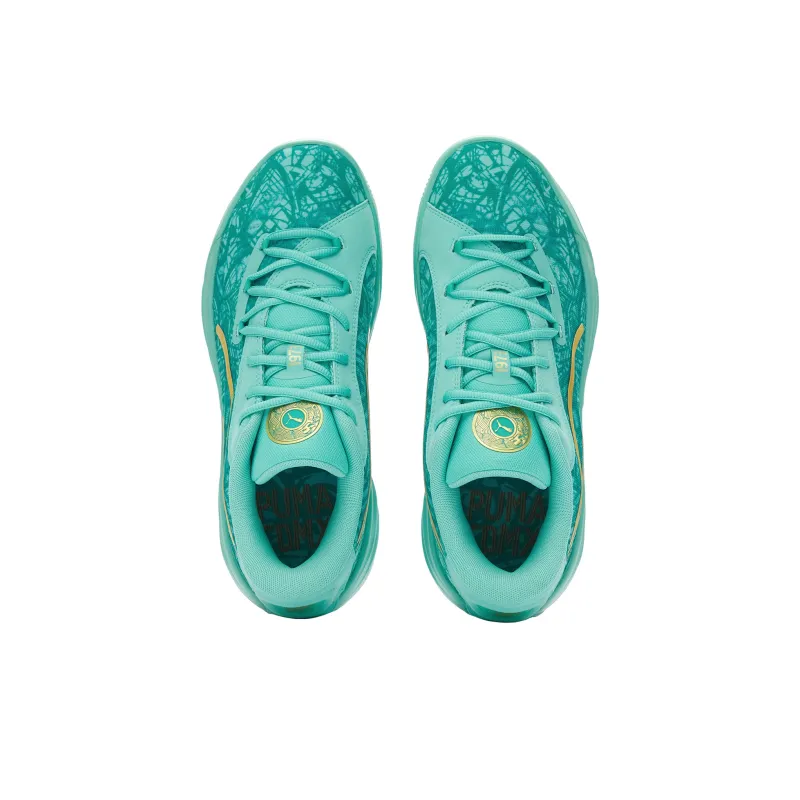 PUMA All Pro Nitro Anti Slip Wear Resistant Low Top Basketball Shoes Men's Green-3
