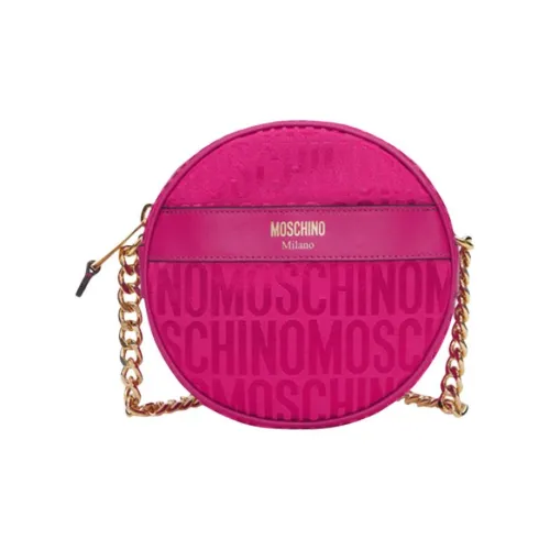 MOSCHINO Polyester Small Round Bag Shoulder Bag Crossbody Bag Women's Pink