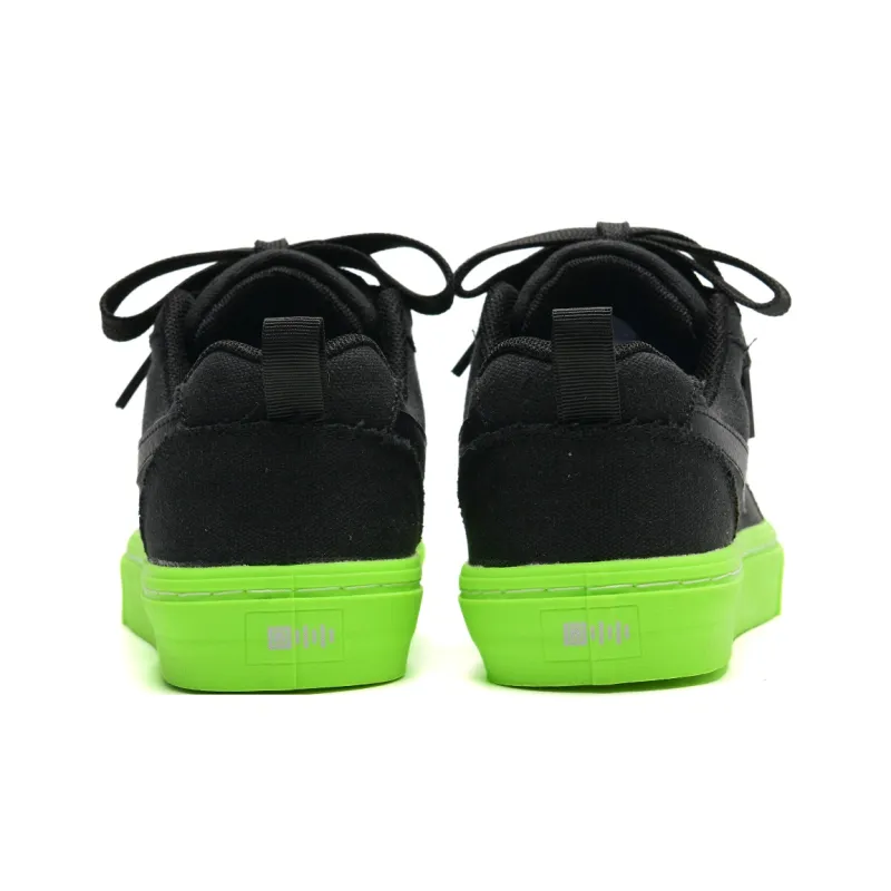 Circle Small Coverage, Cushioning, Abrasion Resistant, Lightweight Low Top Skateboard Shoes Unisex Black Green-3