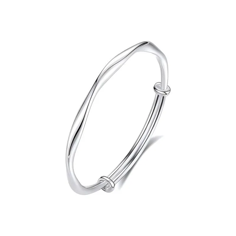 QIANCHANG S999 Fine Silver Bangles Women's-0