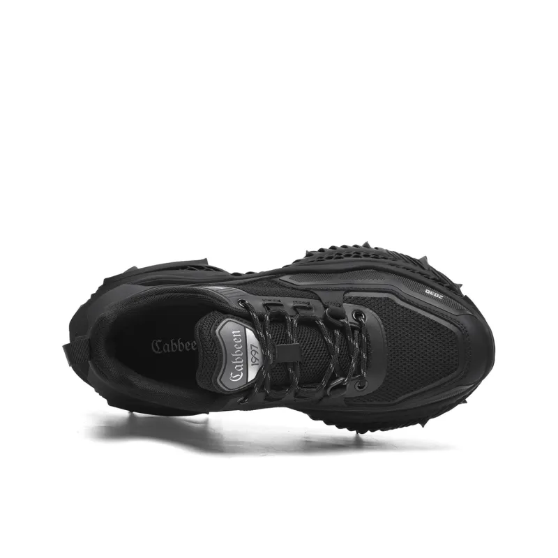 Cabbeen Low Top Chunky Sneakers Men's Black-3