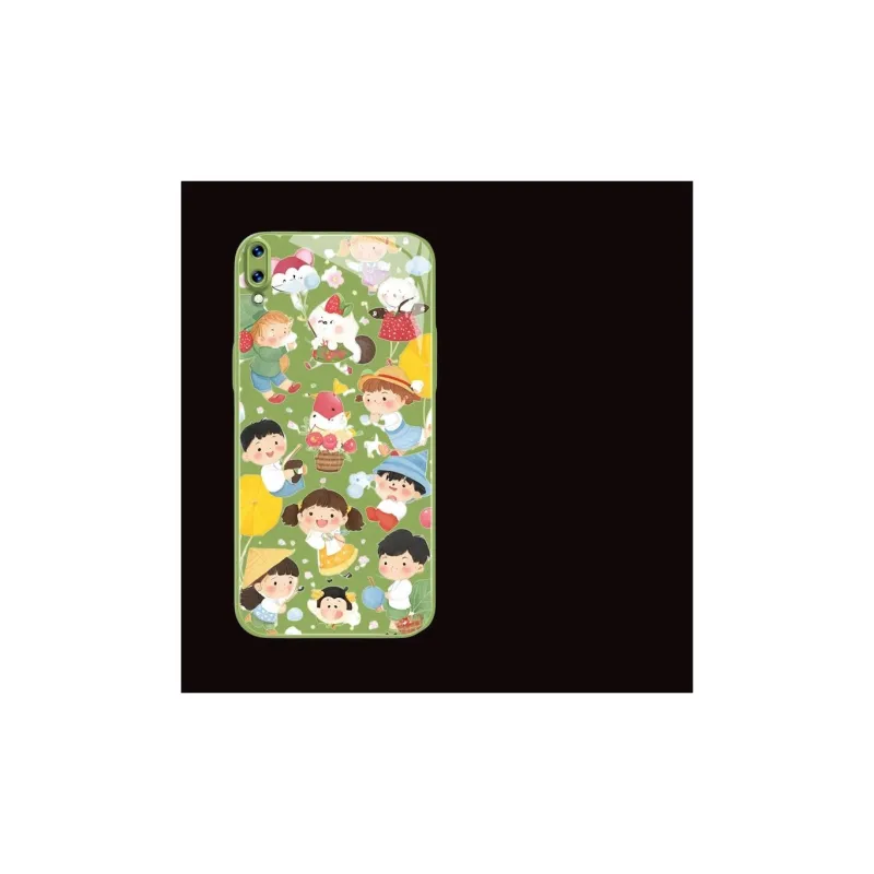 PHILIPS Glass Material Phone Cases Compatible With Vivo Y Collection Trendy Anime Cartoon Pattern Refreshing Cute Style-1