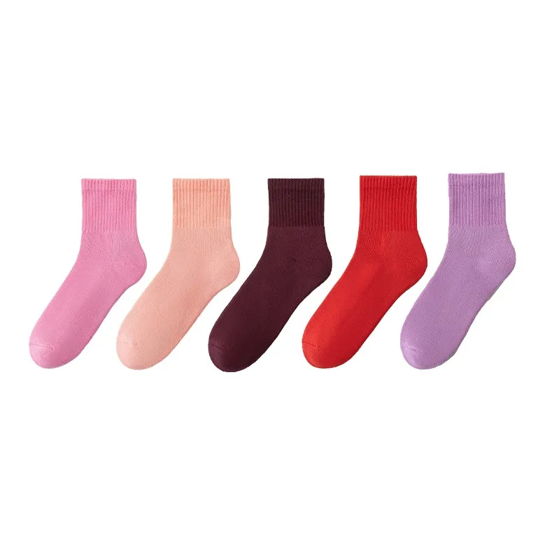 MIIOW Mid Calf Socks Women's 5 Pack-3