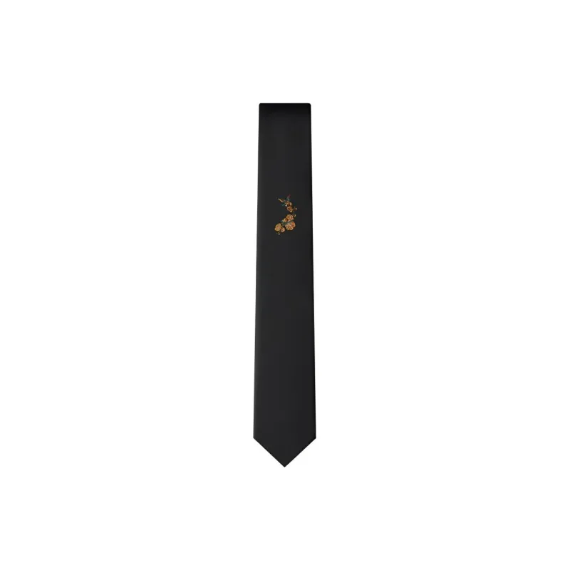 WILLIAM MILTON Mulberry Silk Ties Men's Black Accessories Business Casual Gift Box Set-0
