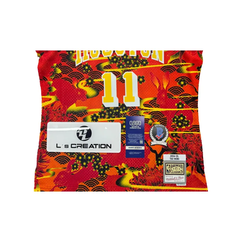 L's Creation Basketball Fan Supplies Mingwen Signature-HOF16 USASM Certificate Red And Yellow Color Scheme Unisex-4