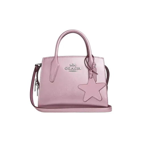 COACH Pearlescent Smooth Leather Shoulder Bag, Crossbody Bag, Handbag Small Size Women's Pink