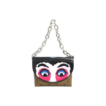 LOUIS VUITTON X Kansai Yamamoto Pochette Monogram Reverse Epi Kabuki Masks Fuchsia