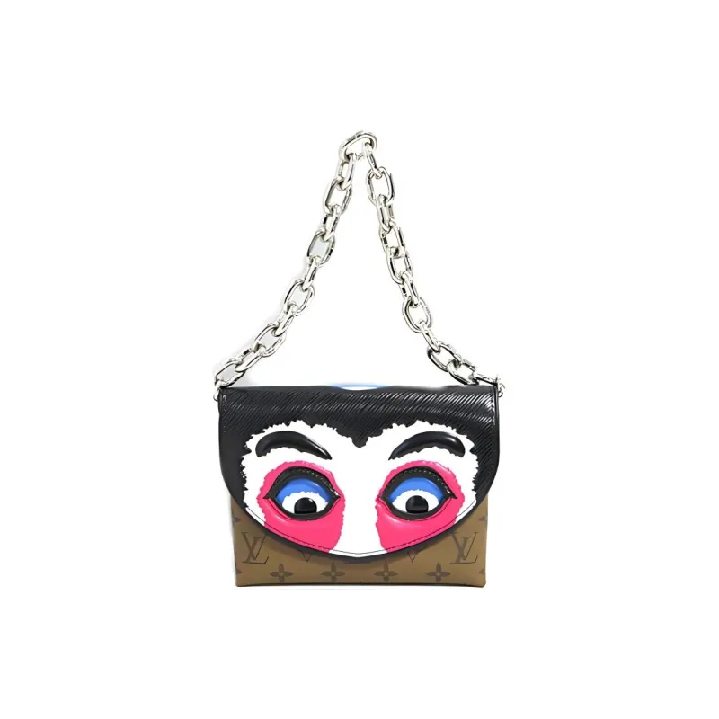 LOUIS VUITTON X Kansai Yamamoto Pochette Monogram Reverse Epi Kabuki Masks Fuchsia-0
