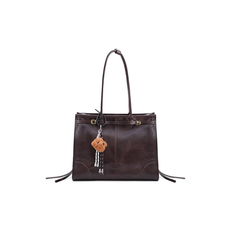 Vigno Synthetic Leather Tote Shoulder Bag Regular Women's Yellow Brown/Black/Coffee-21