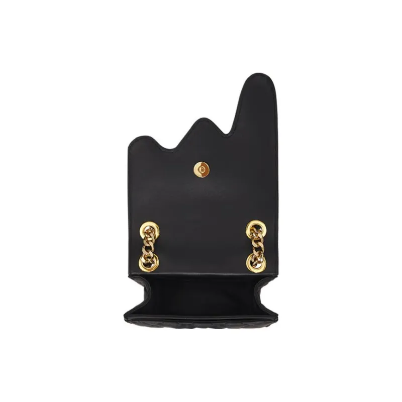 MOSCHINO Sheepskin Handbag Shoulder Bag Women's Black-2