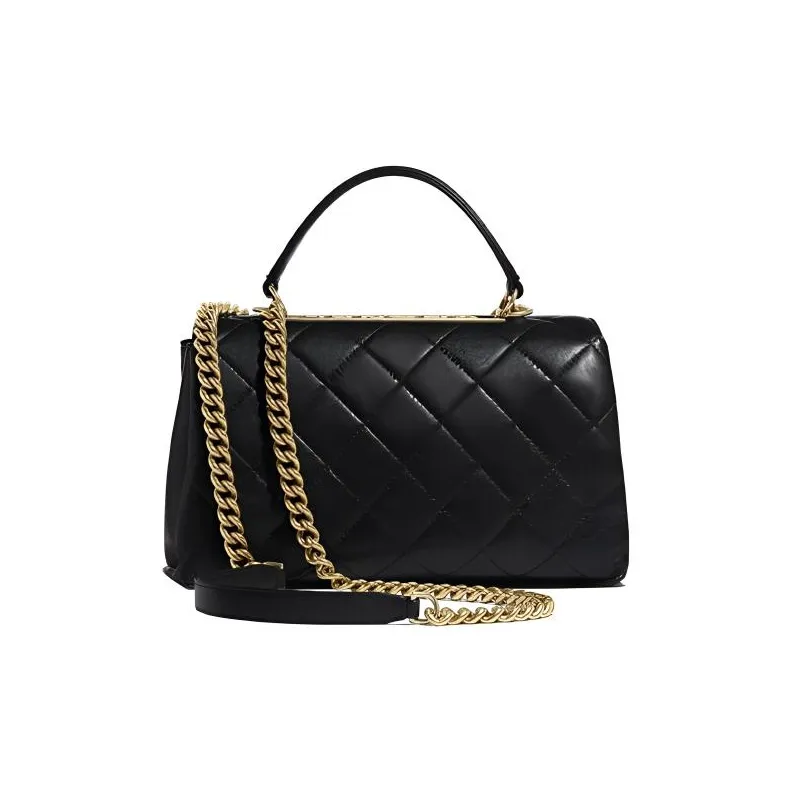 CHANEL Coco Handle Sheepskin Handbag, Shoulder Bag, Crossbody Bag Women's Black-1