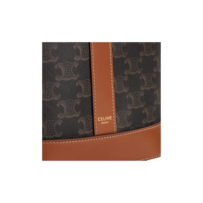 CELINE Cow Leather Crossbody Bag, Shoulder Bag Trumpets Women's Tawny-3