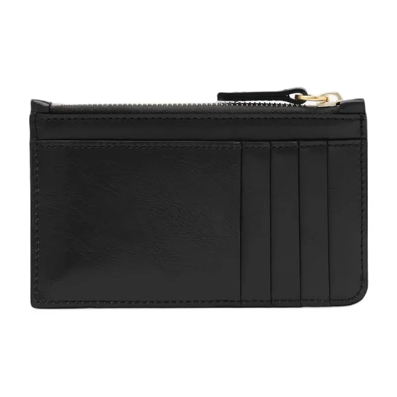 Chloe Shiny Calfskin Card Holder Wallet Small Size Women's Black-2