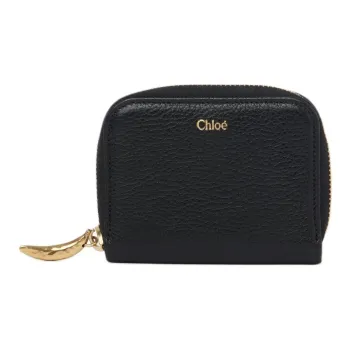 Chloe Grained Calfskin Coin Purse Women's Black
