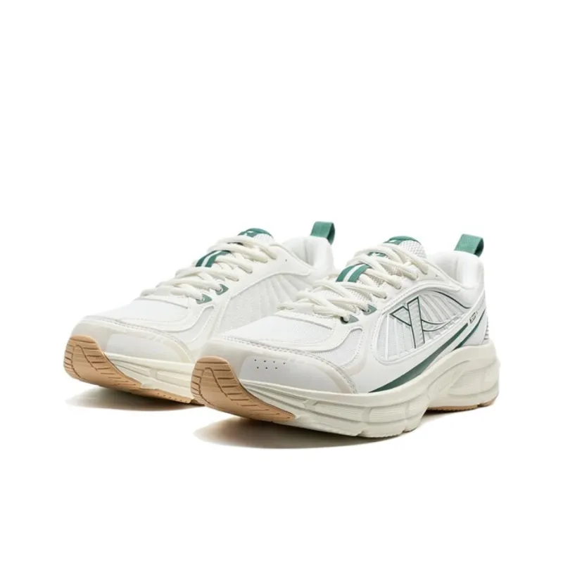 XTEP Absolute Dust 6.0 Anti Slip Wear Resistant Low Top Running Shoes Men's White Green-2