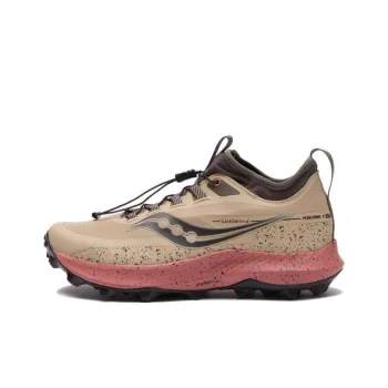 Saucony PEREGRINE 13 ST Anti Slip Wear Resistant Mid Top Trail Running Shoes Women's Tan