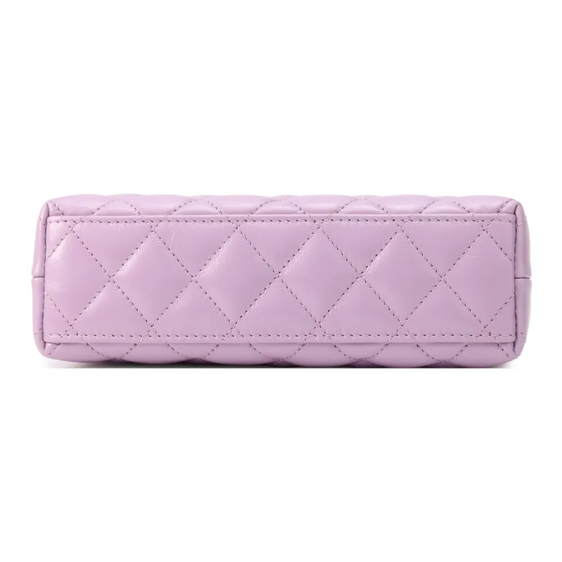 CHANEL Calfskin Crossbody One Shoulder Handbag Mini Women's Taro Purple-3