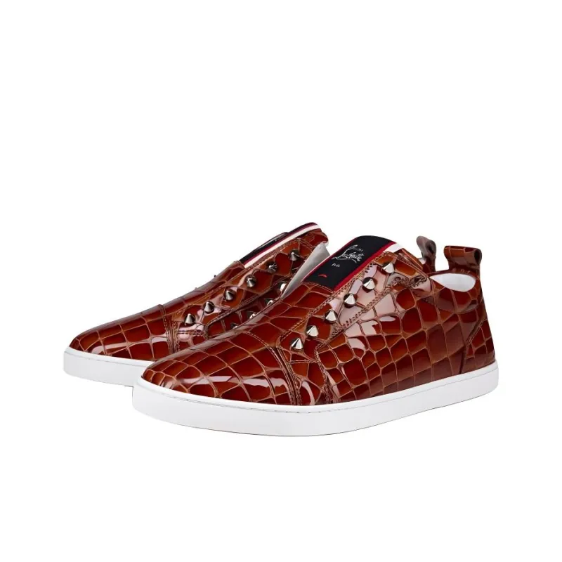CL LUBOTING F.A.V. Fique A Vontade Low-Top Skateboard Shoes Men's Red Brown-2