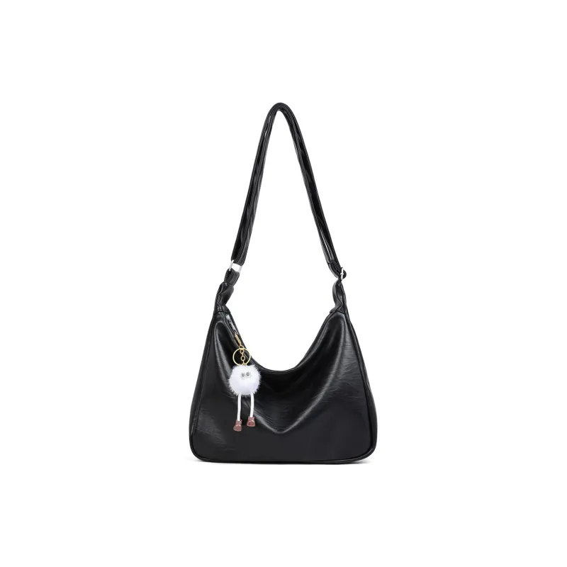 PT'SON Synthetic Leather Underarm Shoulder Bag Regular Women's Coffee/Black-11