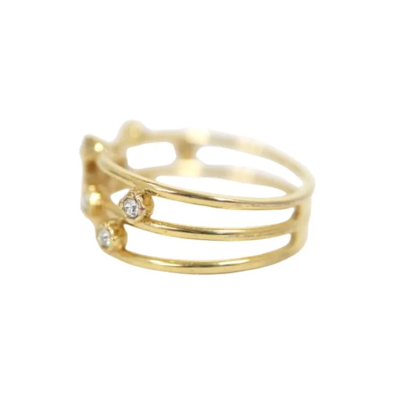 DIOR Artificial Crystal, Metal Rings Women's-3