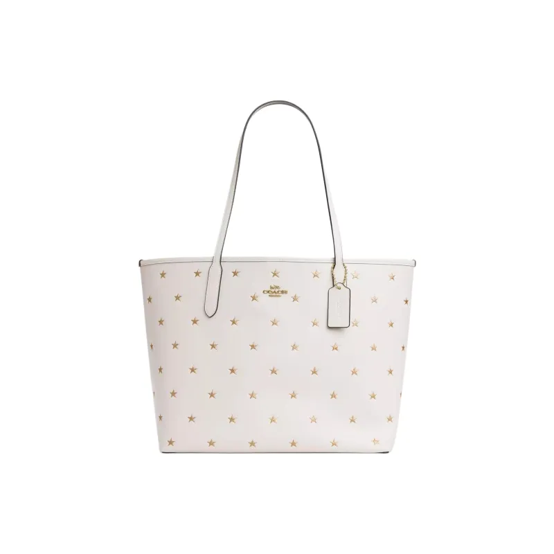 COACH City Double Sided Leather One Shoulder Handbag Tubas Women's Chalk White-0