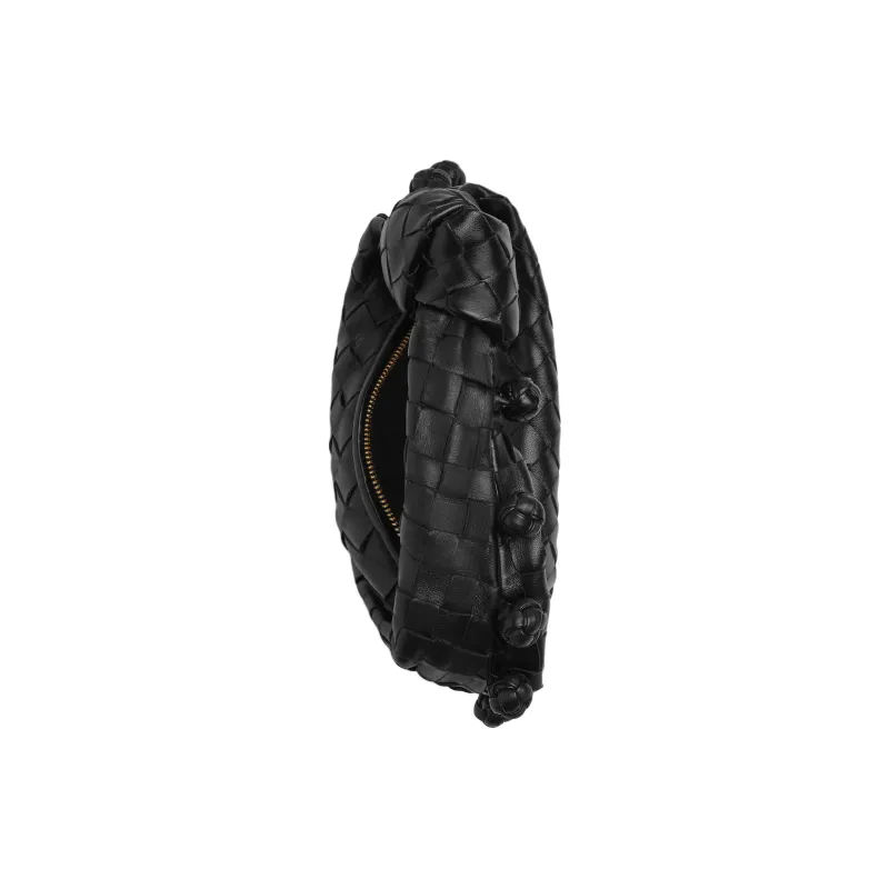 Bottega Veneta Lambskin With Calfskin Handbag Mini Women's Black-2