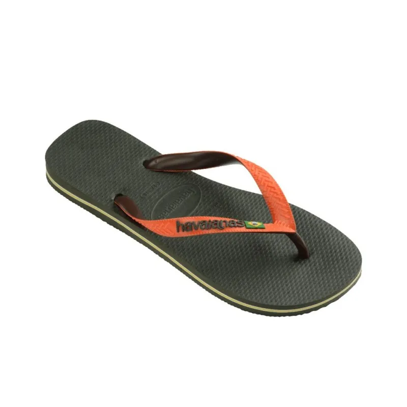 Havaianas Brasil Mi Rubber Sole Slip Resistant Flip Flops Women's Olive Green-2