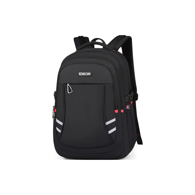 EDISON Polyester Backpack Large Size Unisex Black/Blue-1