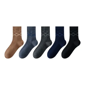 MIIOW Mid Calf Socks Men's 5 Pack Mixed Color