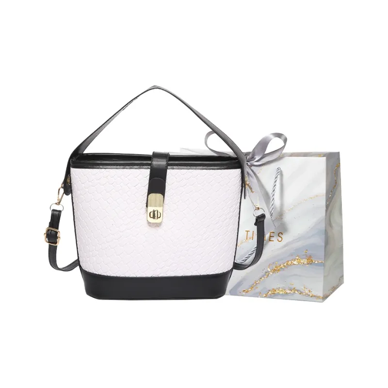Miss Angel PU Bucket Bag, One Shoulder Handbag Women's Multicolor-0